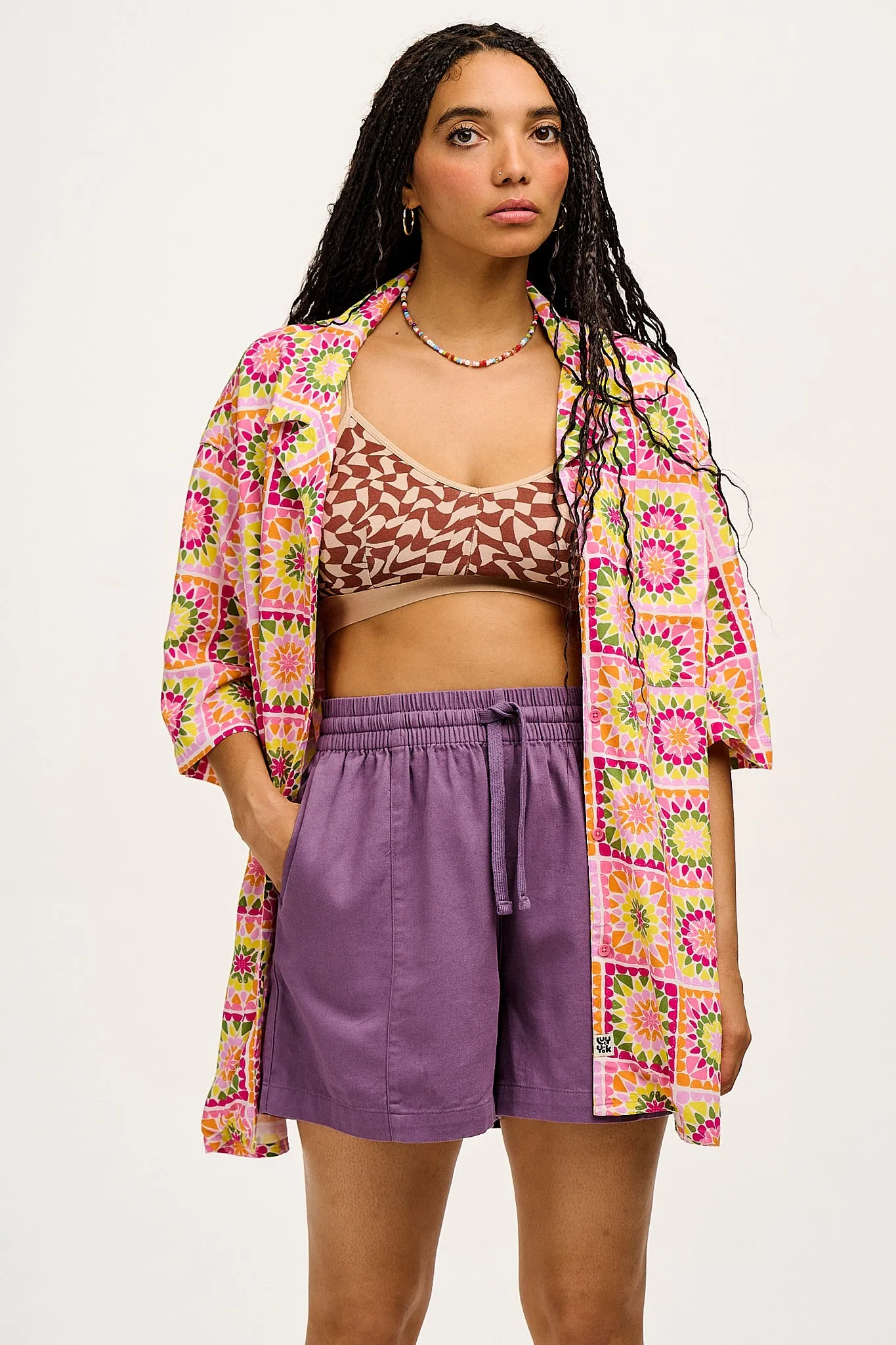 Charlie - Cotton Shorts in Ash Purple | Parallel