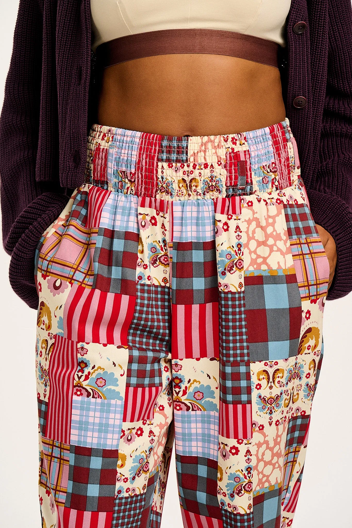Alexa - Cotton Trousers in Donita Patchwork sold by Lucy & Yak product image thumbnail 3
