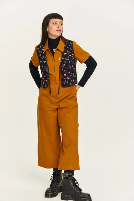 Ragan - Cotton Jumpsuit in Mustard sold by Lucy & Yak