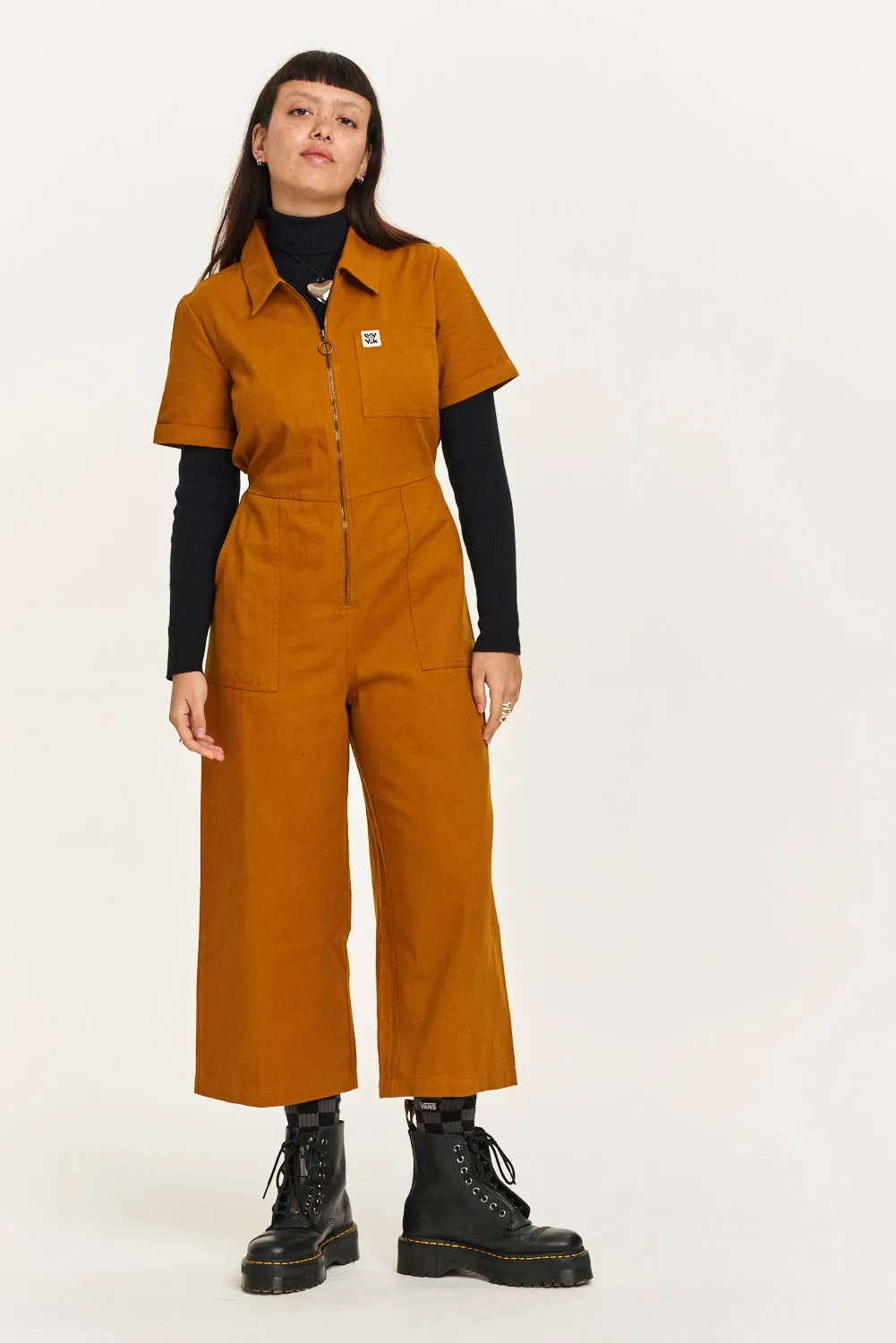 Ragan - Cotton Jumpsuit in Mustard sold by Lucy & Yak product image thumbnail 3