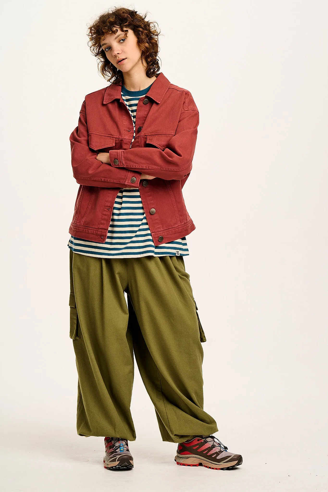 Callaway - Trucker Cotton Jacket in Red Saffron sold by Lucy & Yak product image thumbnail 2