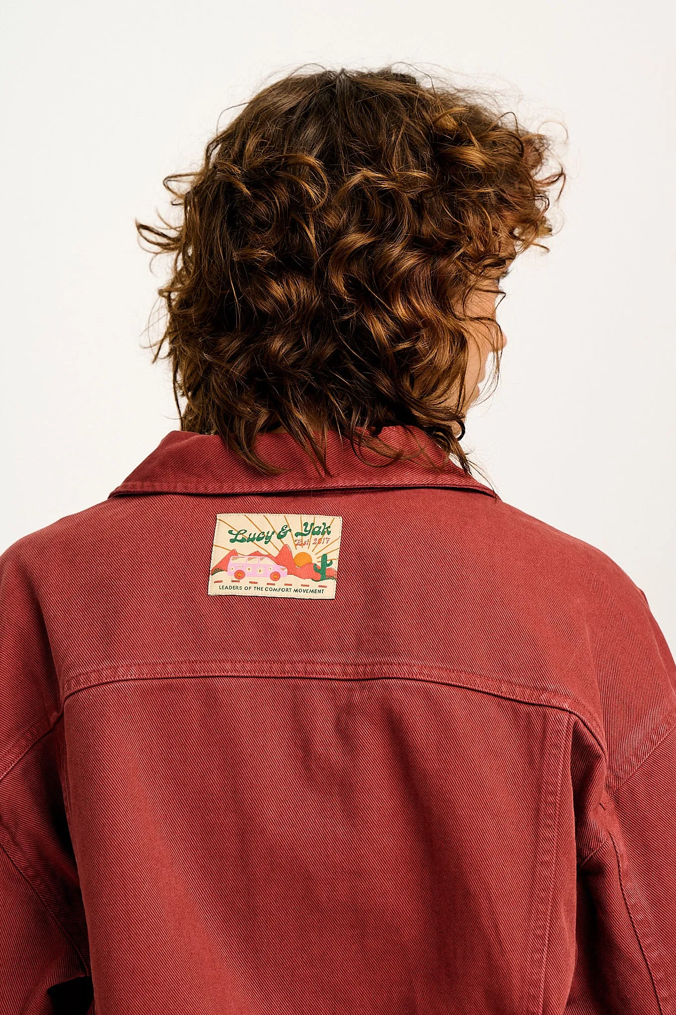 Callaway - Trucker Cotton Jacket in Red Saffron sold by Lucy & Yak product image thumbnail 4