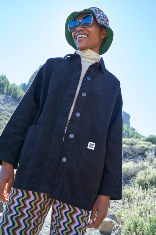 Olly - Corduroy Jacket in Black sold by Lucy & Yak