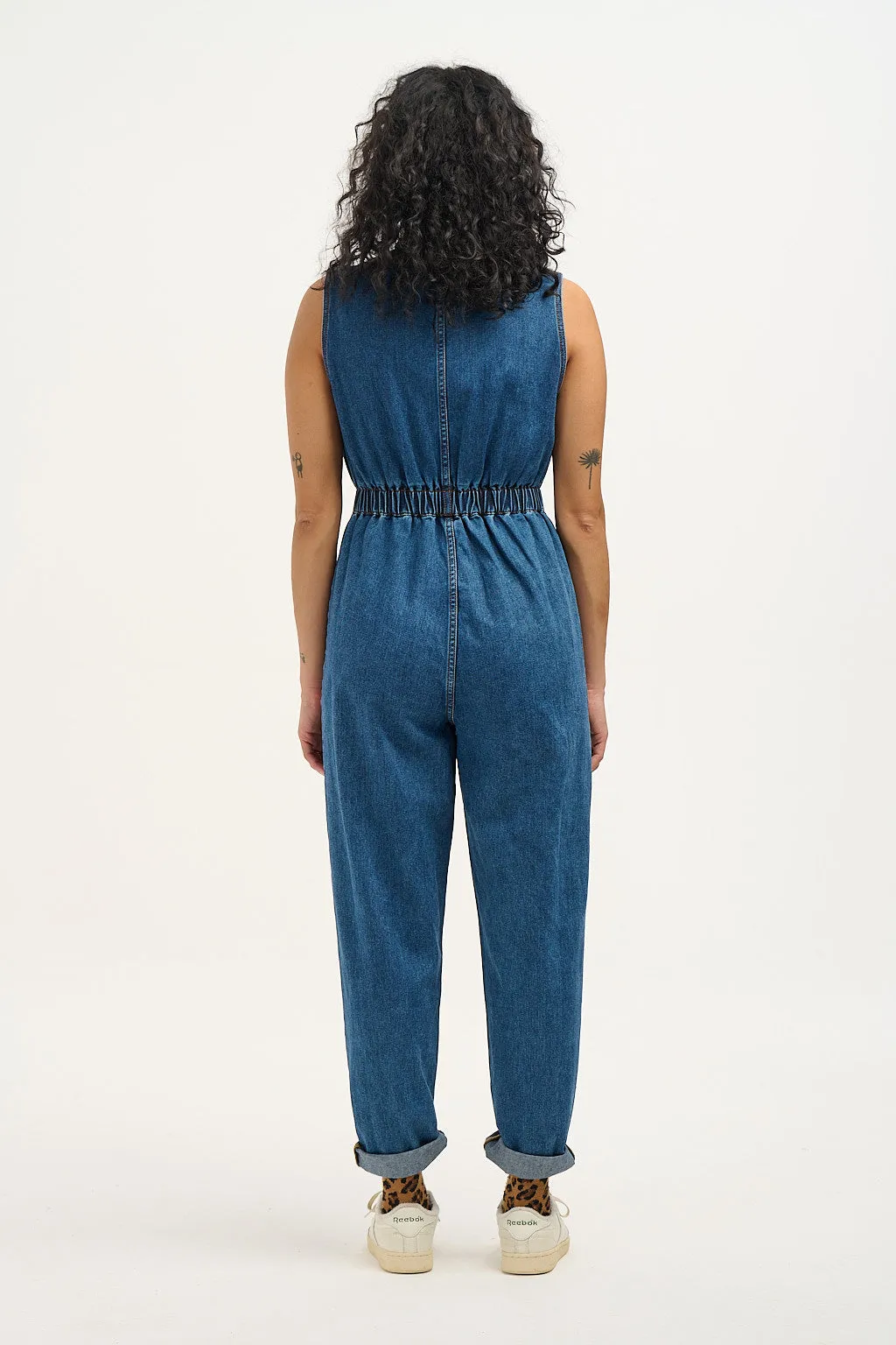 Juni - Denim Jumpsuit in Mid Wash Blue sold by Lucy & Yak product image thumbnail 4