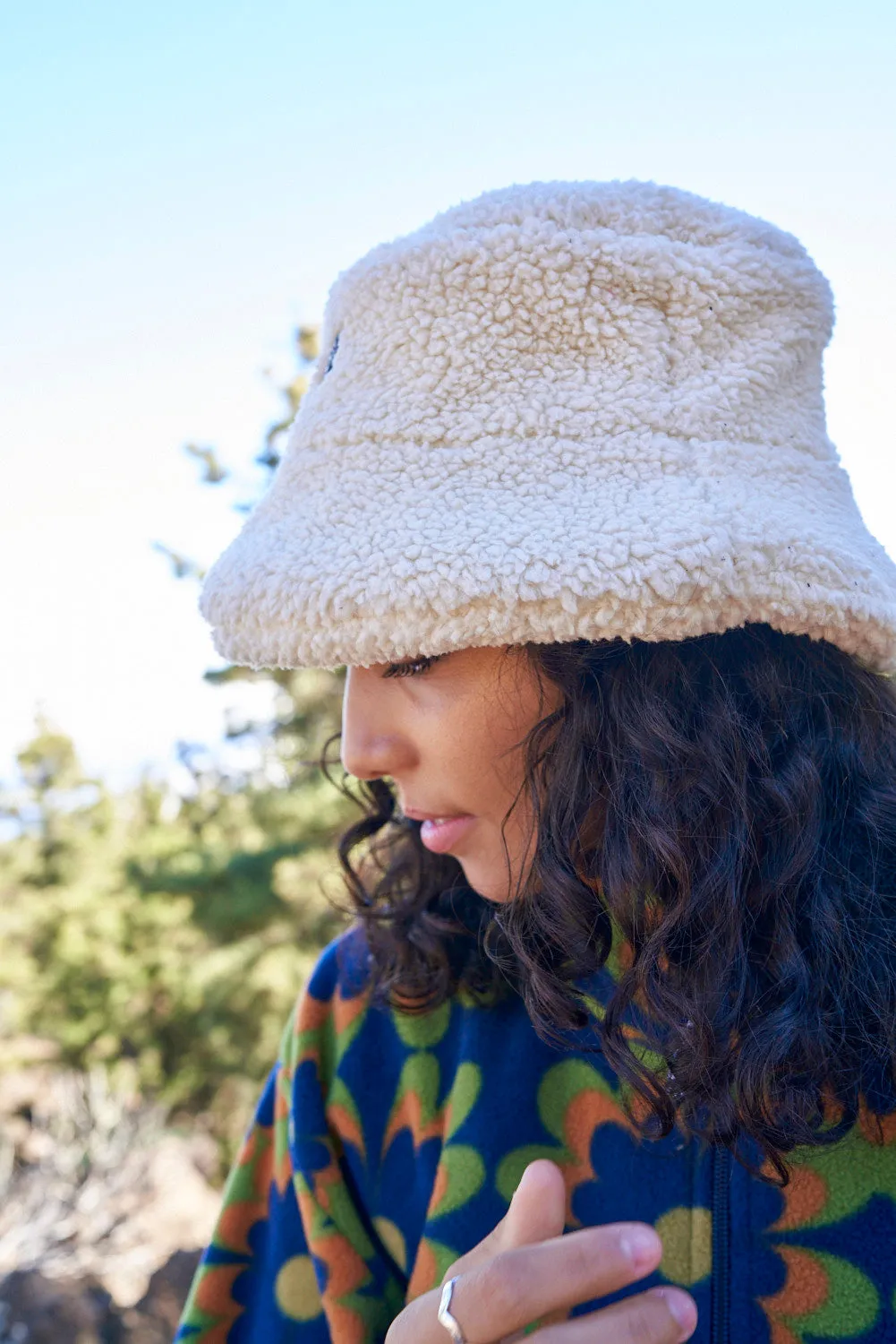 Travis - Borg Fleece Bucket Hat in Cream sold by Lucy & Yak product image thumbnail 4