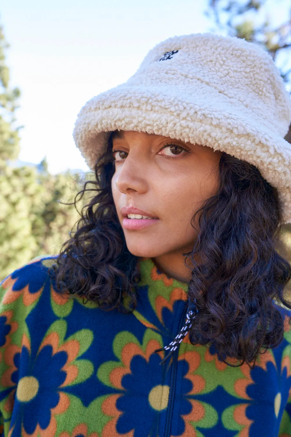 Travis - Borg Fleece Bucket Hat in Cream sold by Lucy & Yak product image thumbnail 3