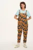 Original - Twill Dungarees in Onda Oranges Print sold by Lucy & Yak