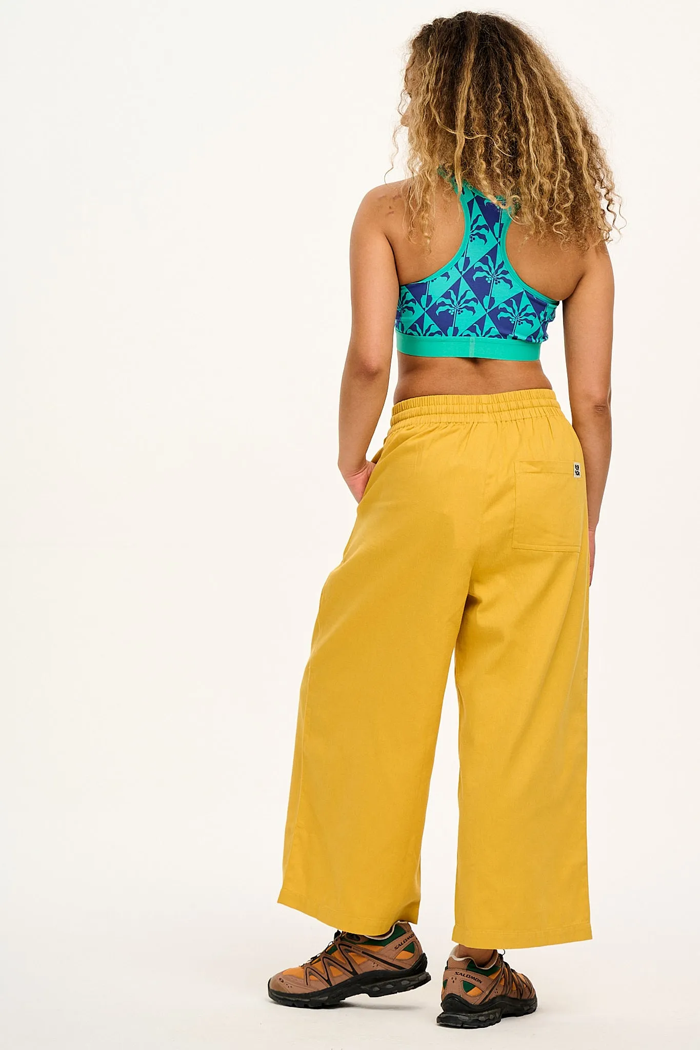 Chuck - Wide Leg Cotton Trousers in Pollen Yellow sold by Lucy & Yak product image thumbnail 4