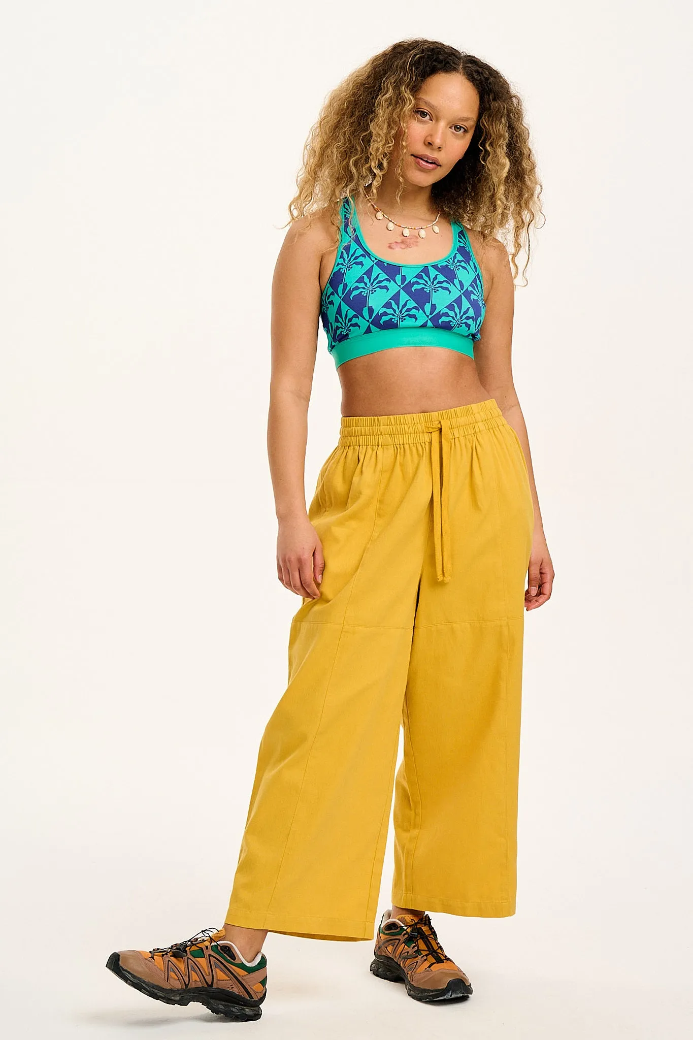 Chuck - Wide Leg Cotton Trousers in Pollen Yellow sold by Lucy & Yak product image thumbnail 3