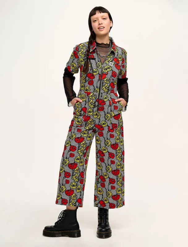L.E. Ragan - Cotton Jumpsuit in Poppy Comic Print sold by Lucy & Yak