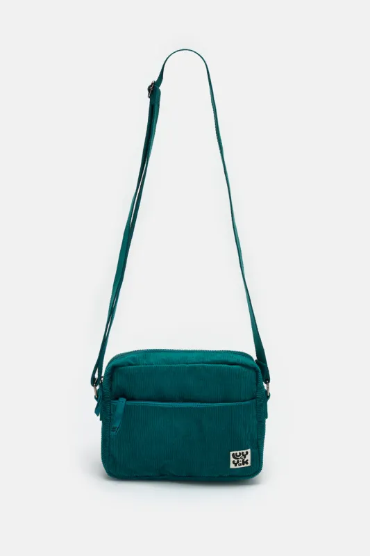 Dara - Crossbody Corduroy Bag in Teal sold by Lucy & Yak