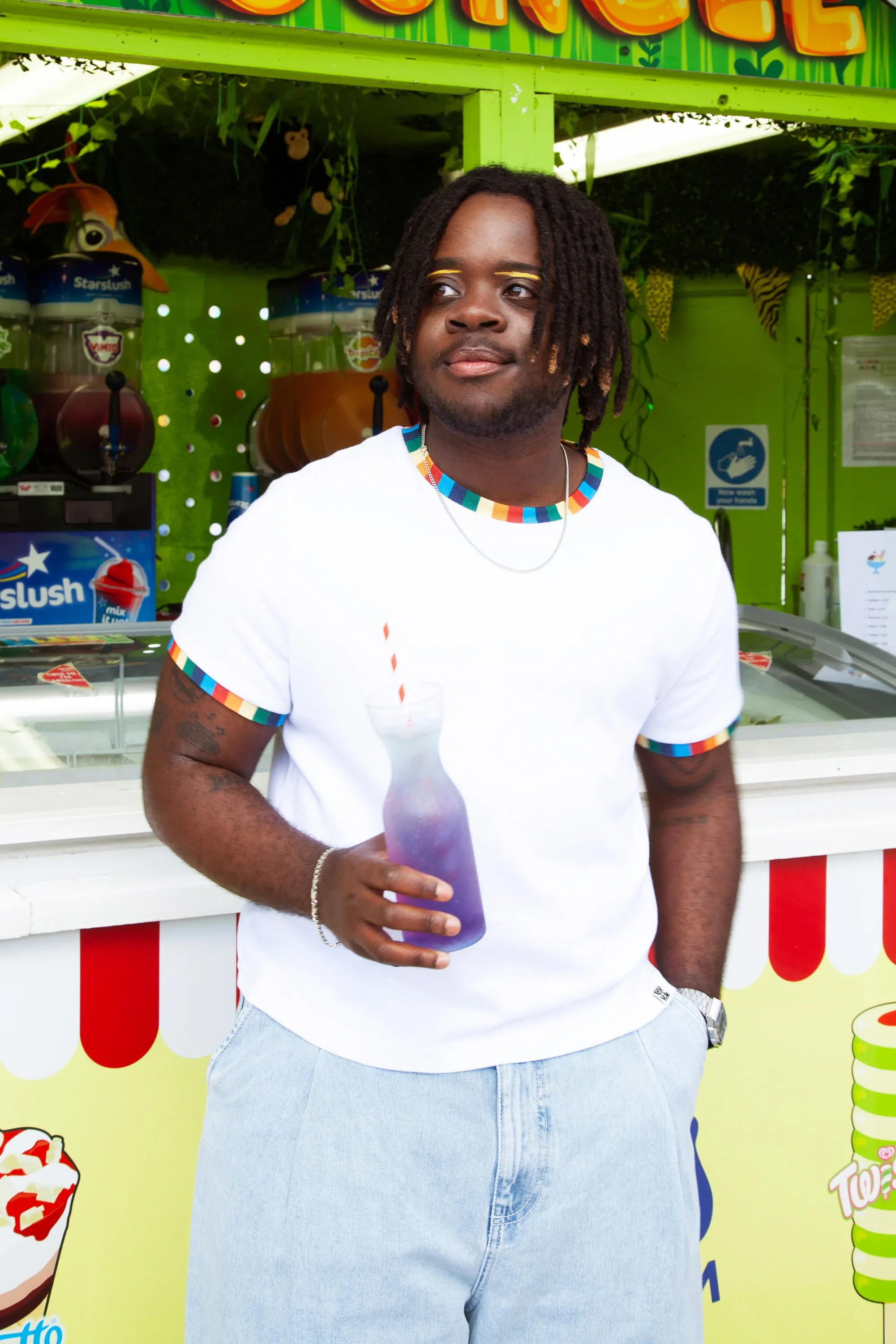 Maya - Cotton Tee in White Rainbow Print sold by Lucy & Yak product image thumbnail 5