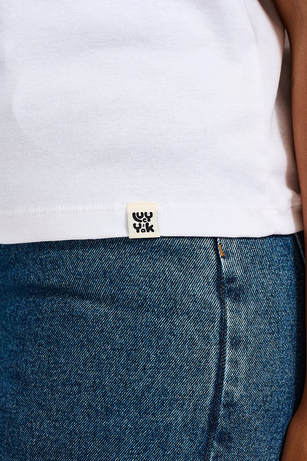 Maya - Cotton Tee in White Rainbow Print sold by Lucy & Yak product image thumbnail 3