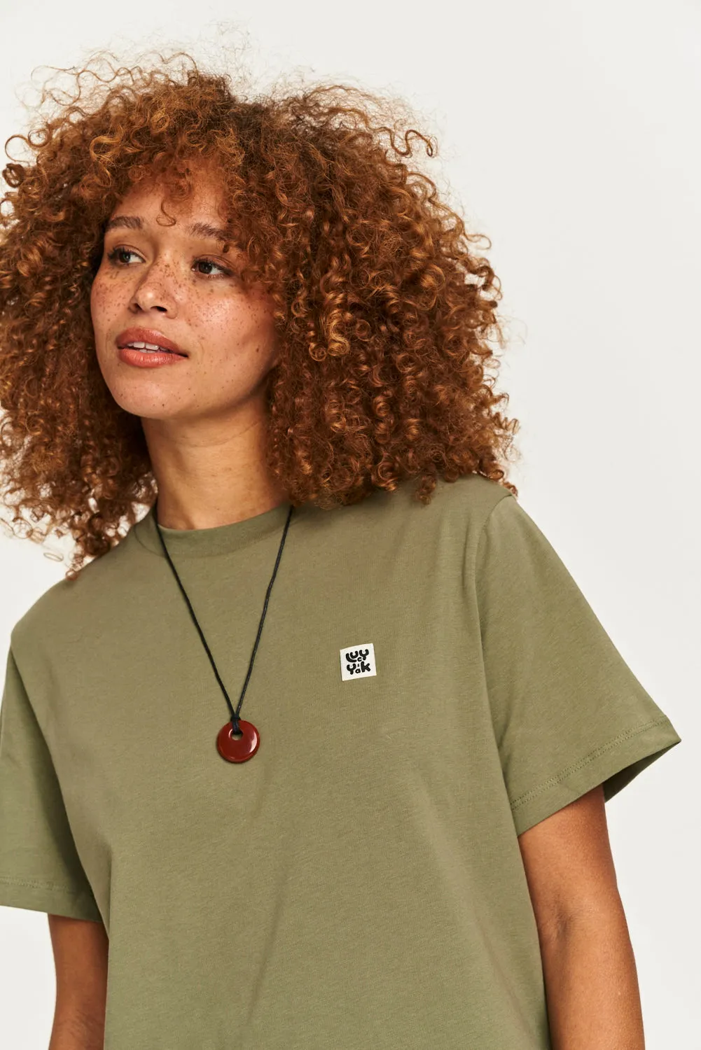 Denver - Cotton Tee in Khaki sold by Lucy & Yak product image thumbnail 3