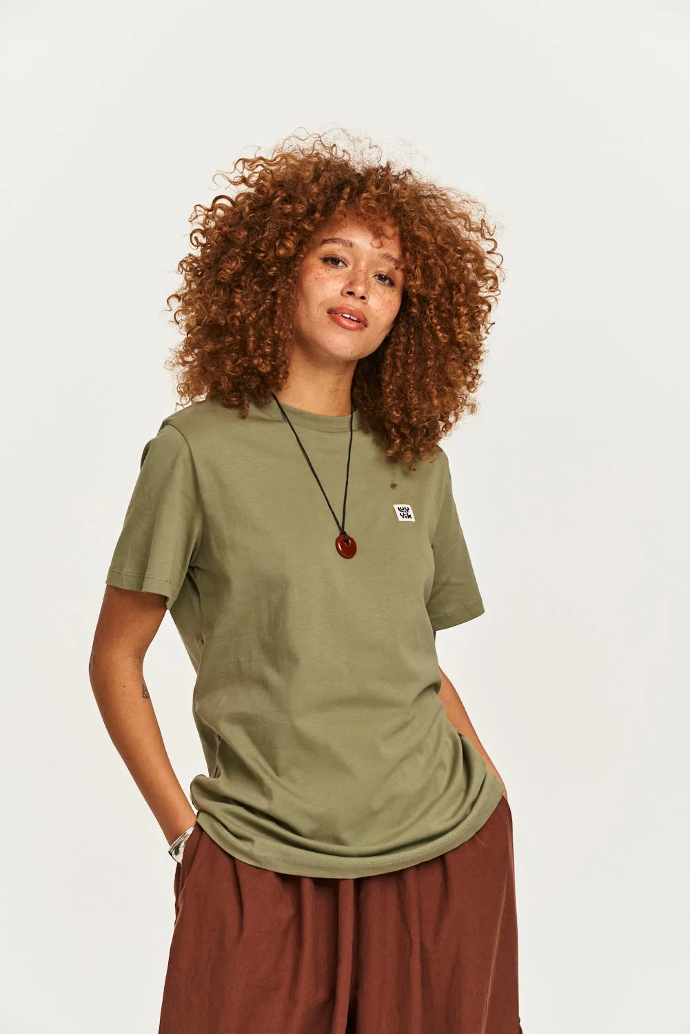 Denver - Cotton Tee in Khaki sold by Lucy & Yak product image thumbnail 5