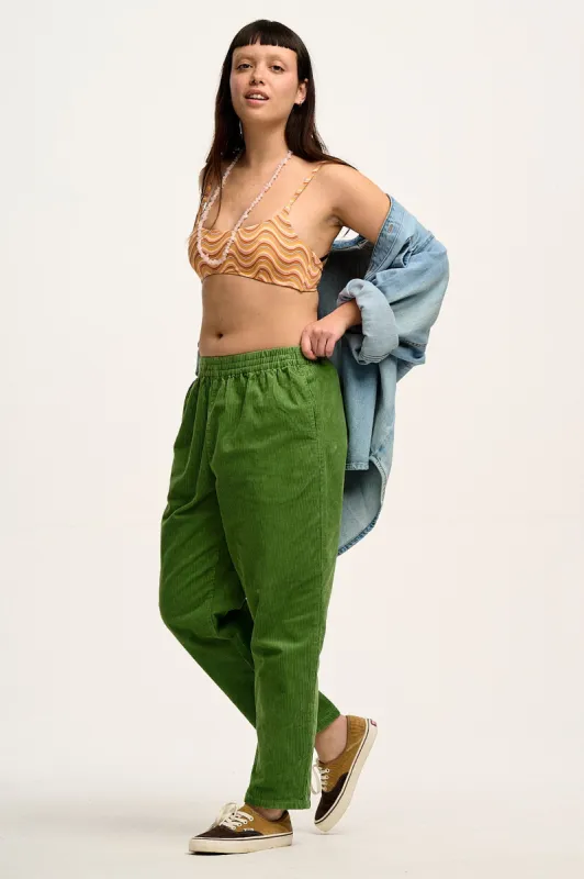 Billie - Corduroy Trousers in Pickle Green sold by Lucy & Yak