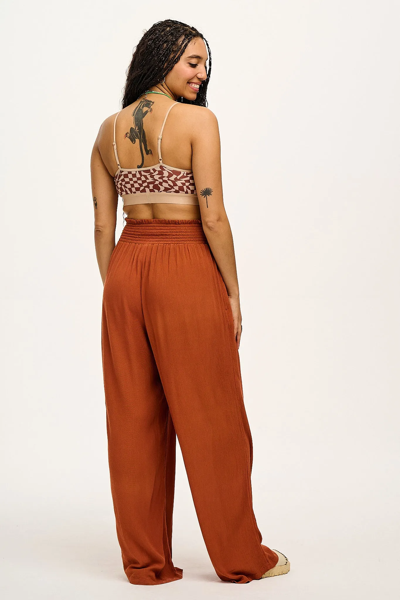 Jody - Tencel Trousers in Terracotta sold by Lucy & Yak product image thumbnail 5
