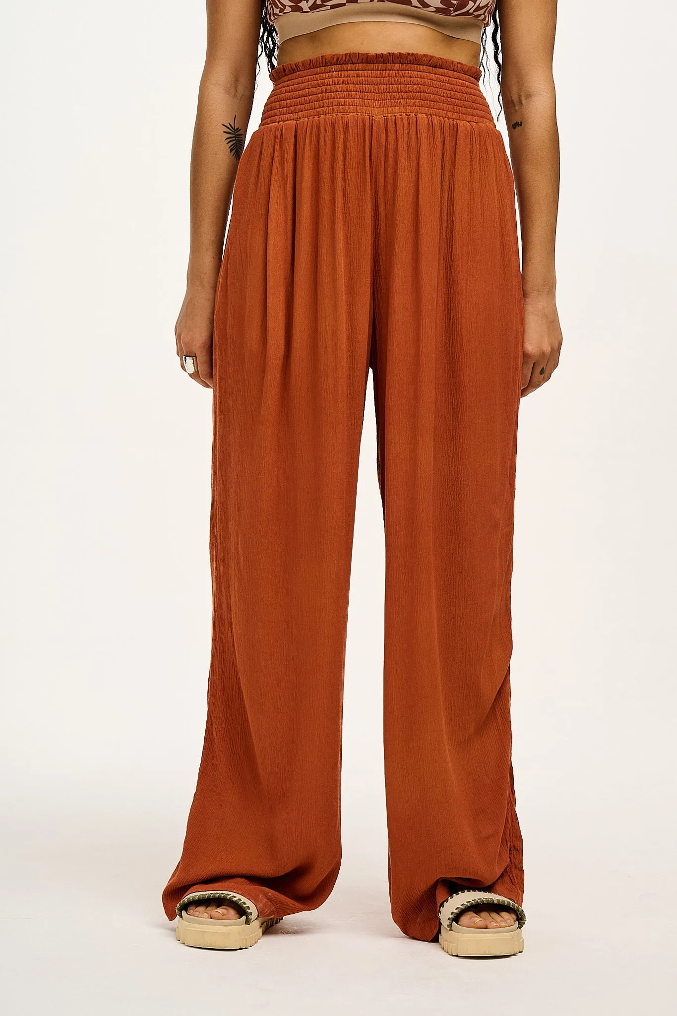 Jody - Tencel Trousers in Terracotta sold by Lucy & Yak product image thumbnail 4