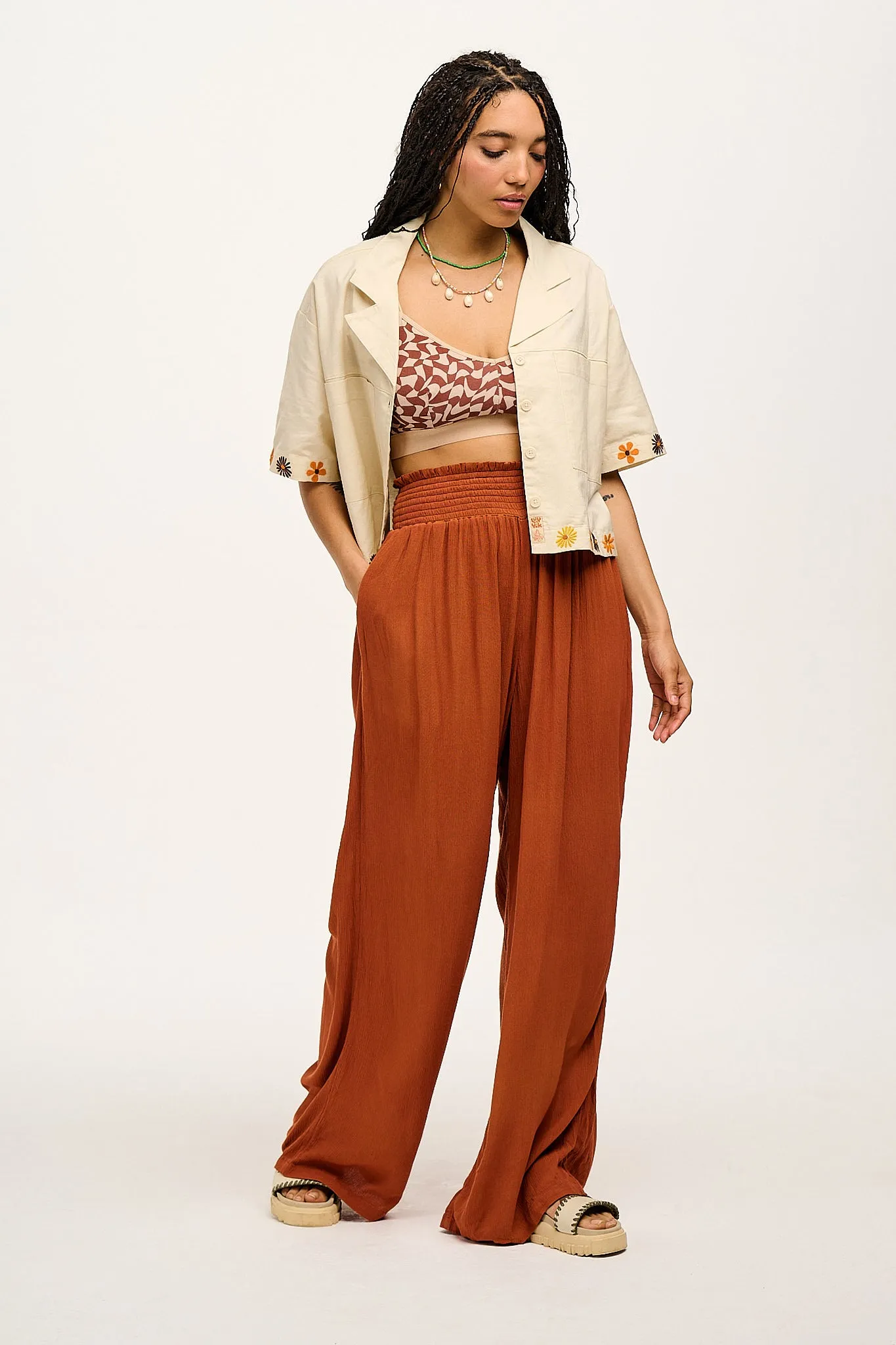 Jody - Tencel Trousers in Terracotta sold by Lucy & Yak product image thumbnail 2
