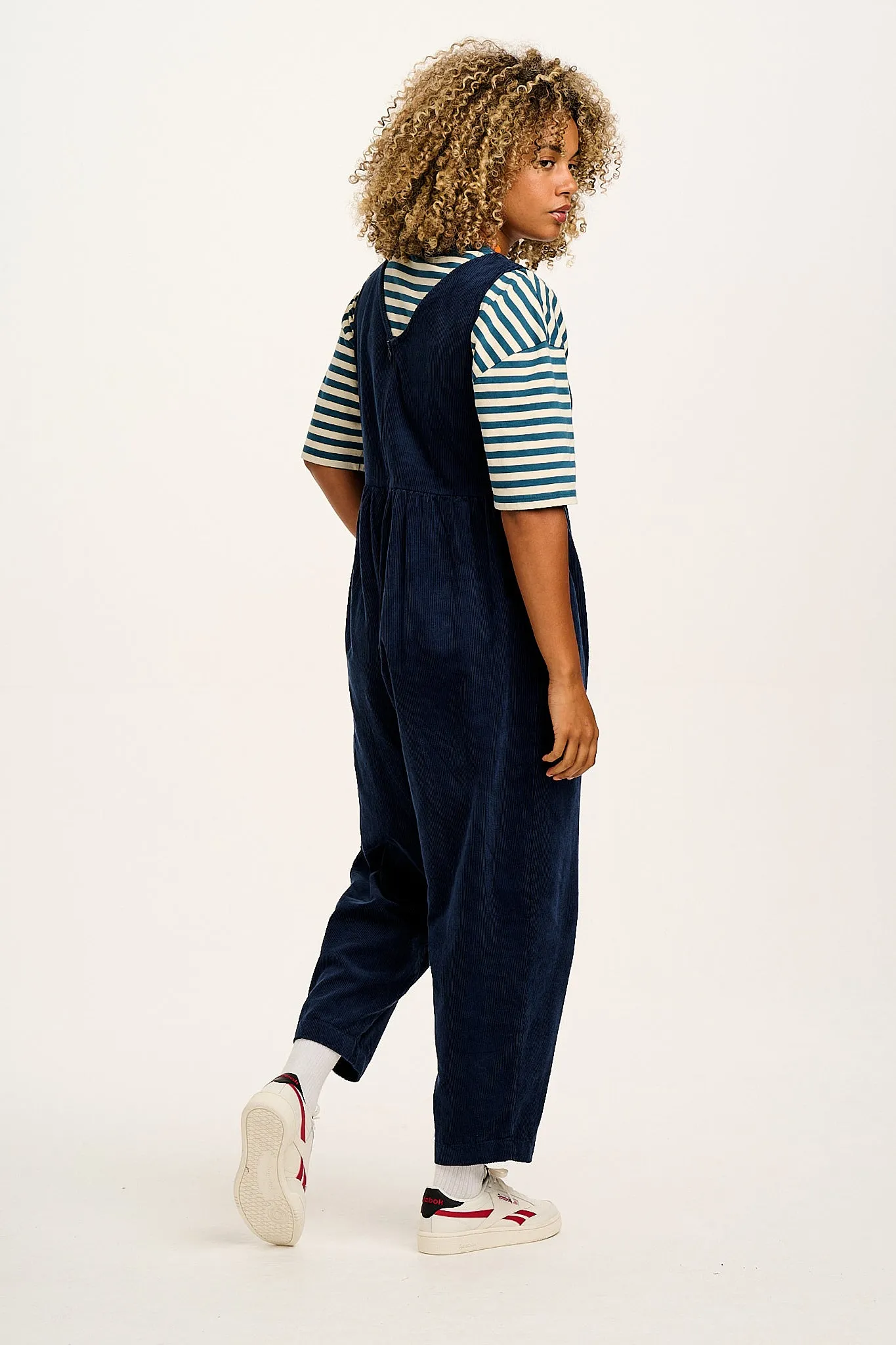 Bowie - Sleeveless Corduroy Jumpsuit in Varsity Blue sold by Lucy & Yak product image thumbnail 4