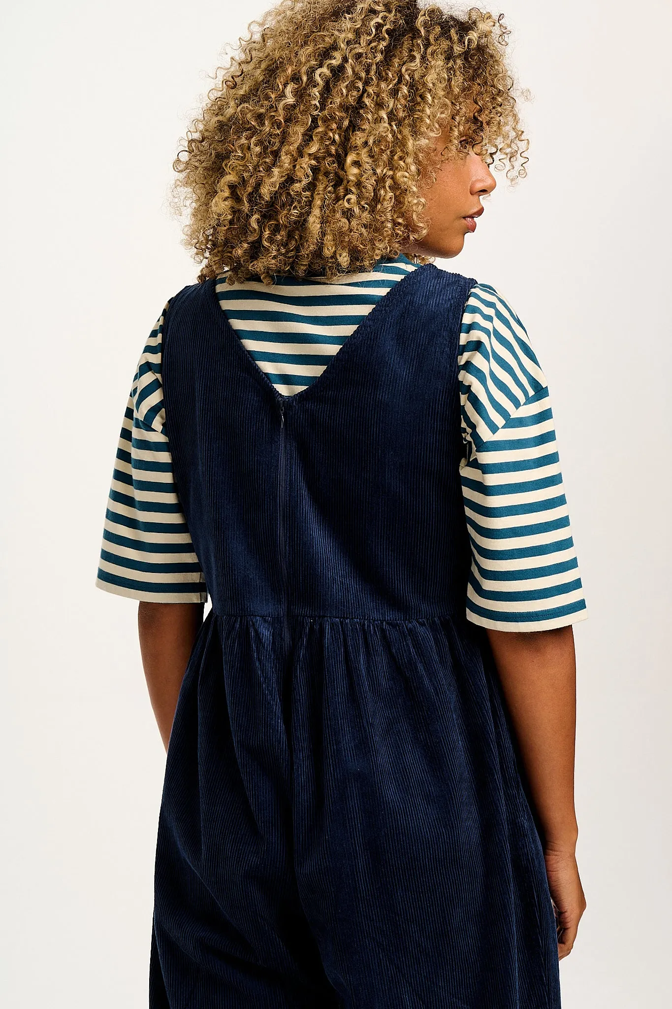 Bowie - Sleeveless Corduroy Jumpsuit in Varsity Blue sold by Lucy & Yak product image thumbnail 5