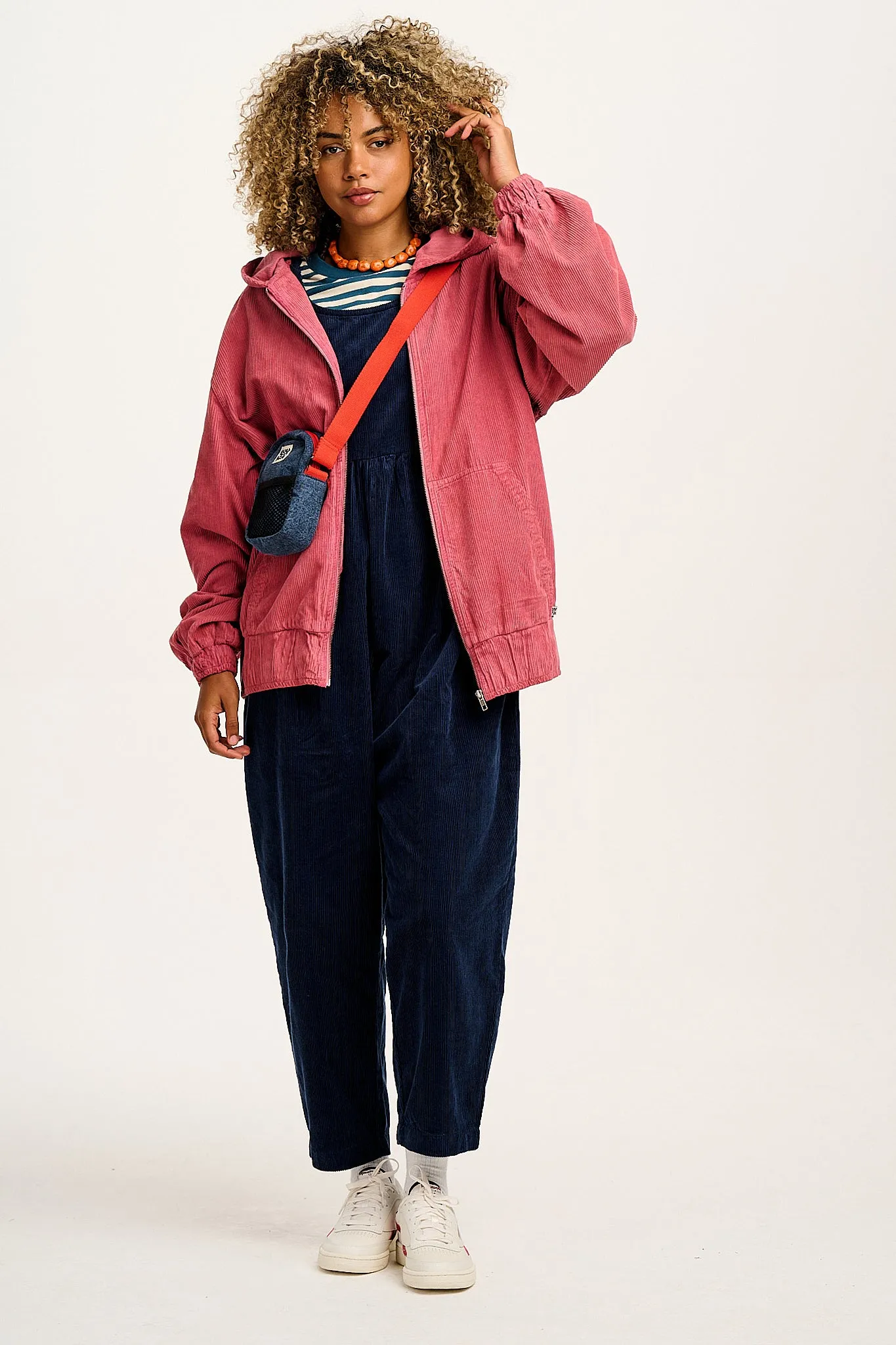 Bowie - Sleeveless Corduroy Jumpsuit in Varsity Blue sold by Lucy & Yak product image thumbnail 3