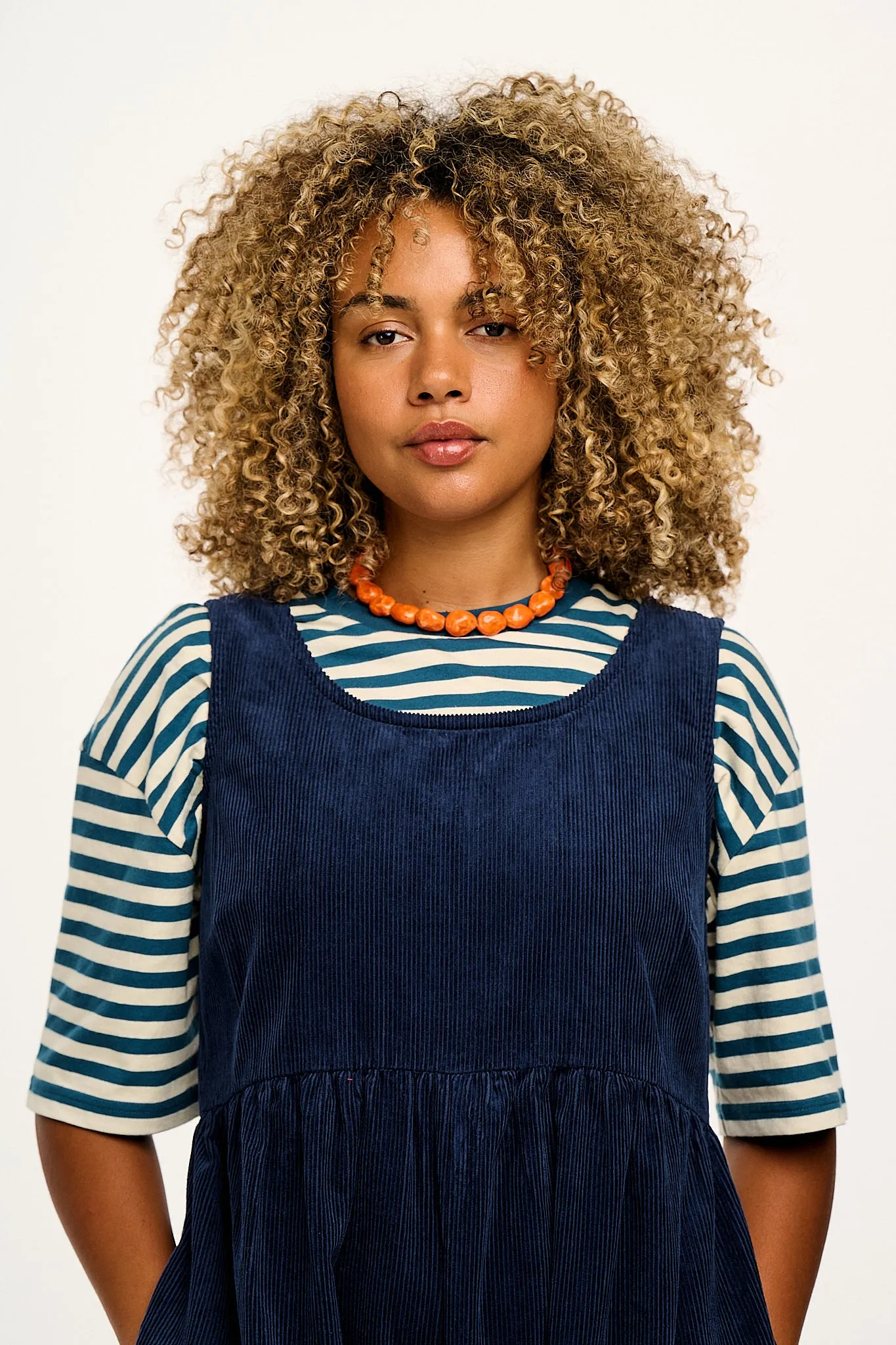 Bowie - Sleeveless Corduroy Jumpsuit in Varsity Blue sold by Lucy & Yak product image thumbnail 2