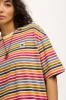 Benny - Oversized Cotton Tee in Rainbow & Ecru Stripe sold by Lucy & Yak