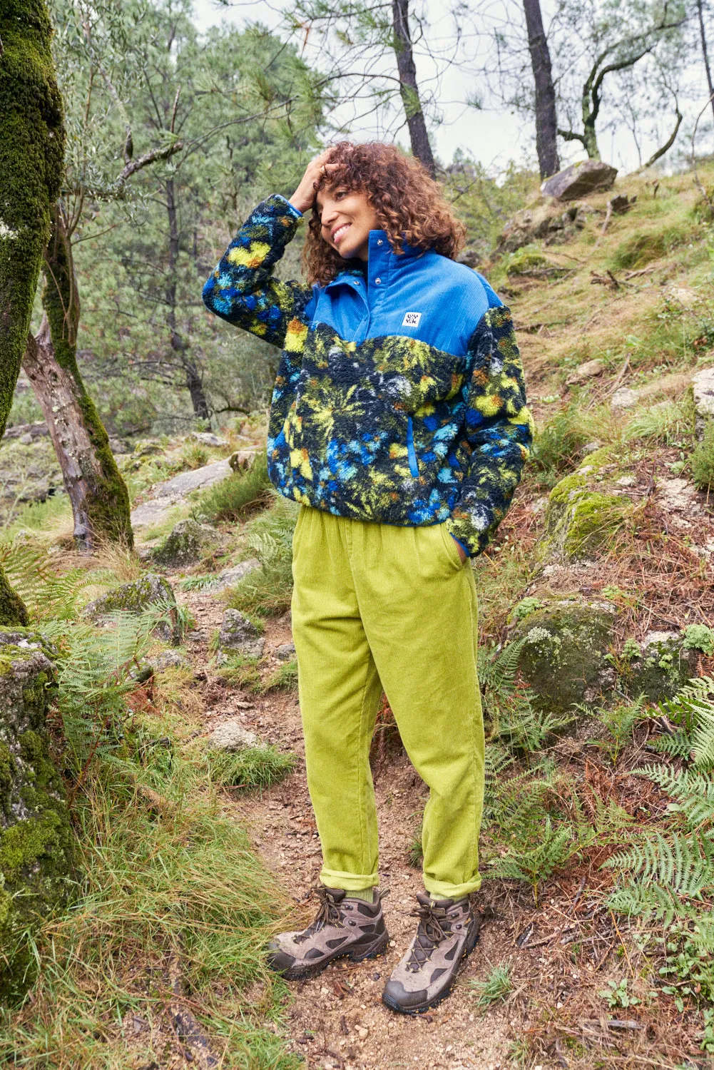 Billie - Corduroy Trousers in Chartreuse Green sold by Lucy & Yak product image thumbnail 2