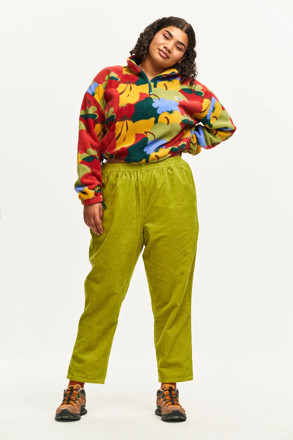 Billie - Corduroy Trousers in Chartreuse Green sold by Lucy & Yak product image thumbnail 3