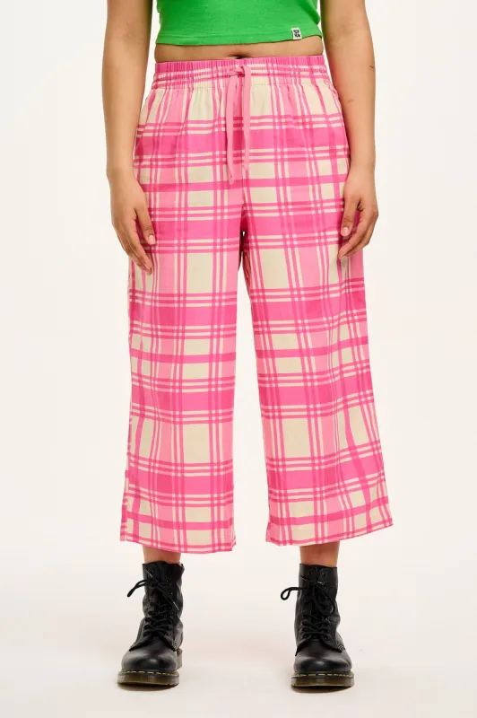 Chuck - Wide Leg Cotton Trousers in Grayson Gingham Print sold by Lucy & Yak