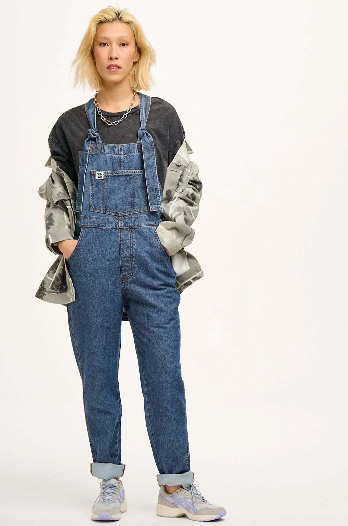 Reuben - Denim Dungarees in Mid Wash Blue sold by Lucy & Yak product image thumbnail 5