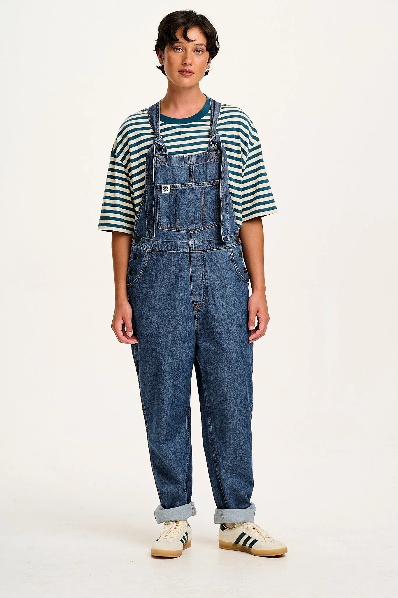 Reuben - Denim Dungarees in Mid Wash Blue sold by Lucy & Yak product image thumbnail 4