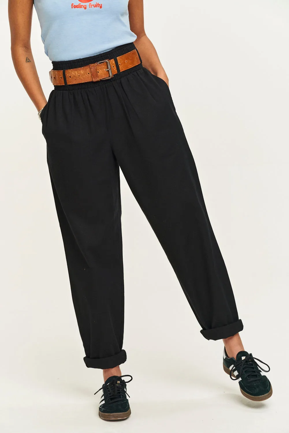 Alexa - Cotton Trousers in Black sold by Lucy & Yak product image thumbnail 4