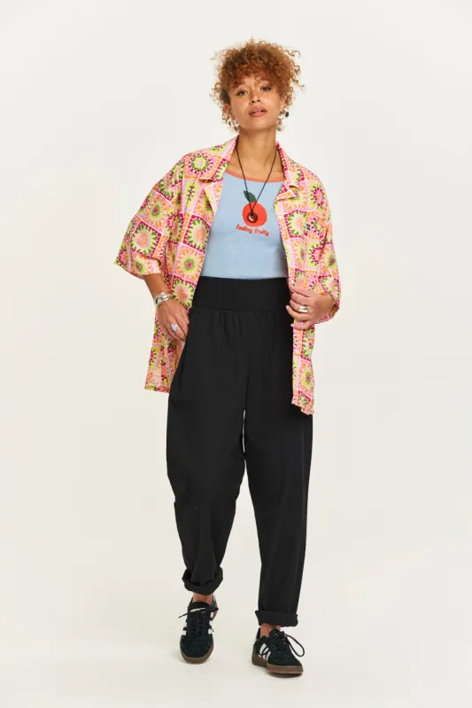 Alexa - Cotton Trousers in Black sold by Lucy & Yak