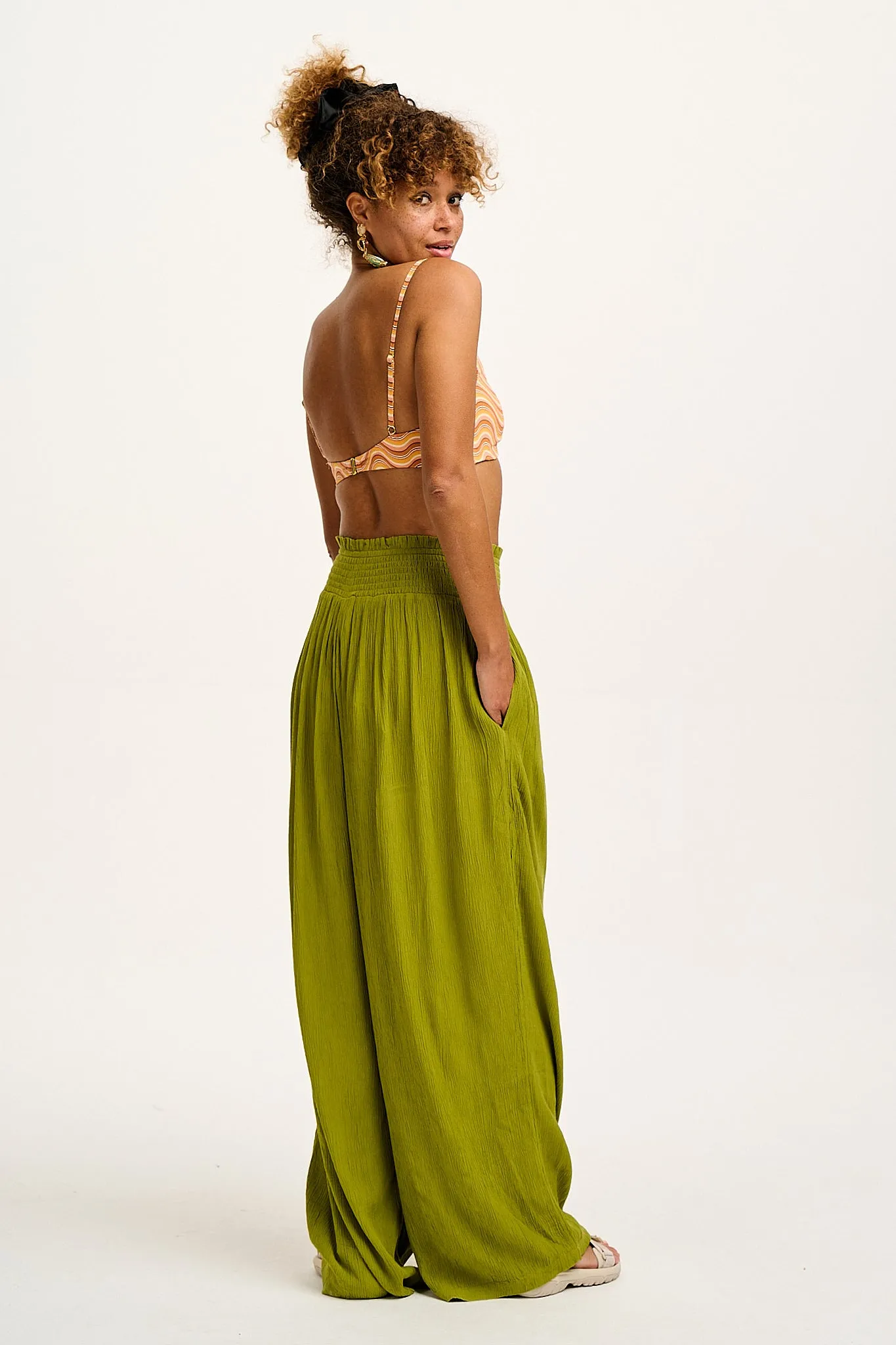 Jody - Tencel Trousers in Olive Green sold by Lucy & Yak product image thumbnail 5