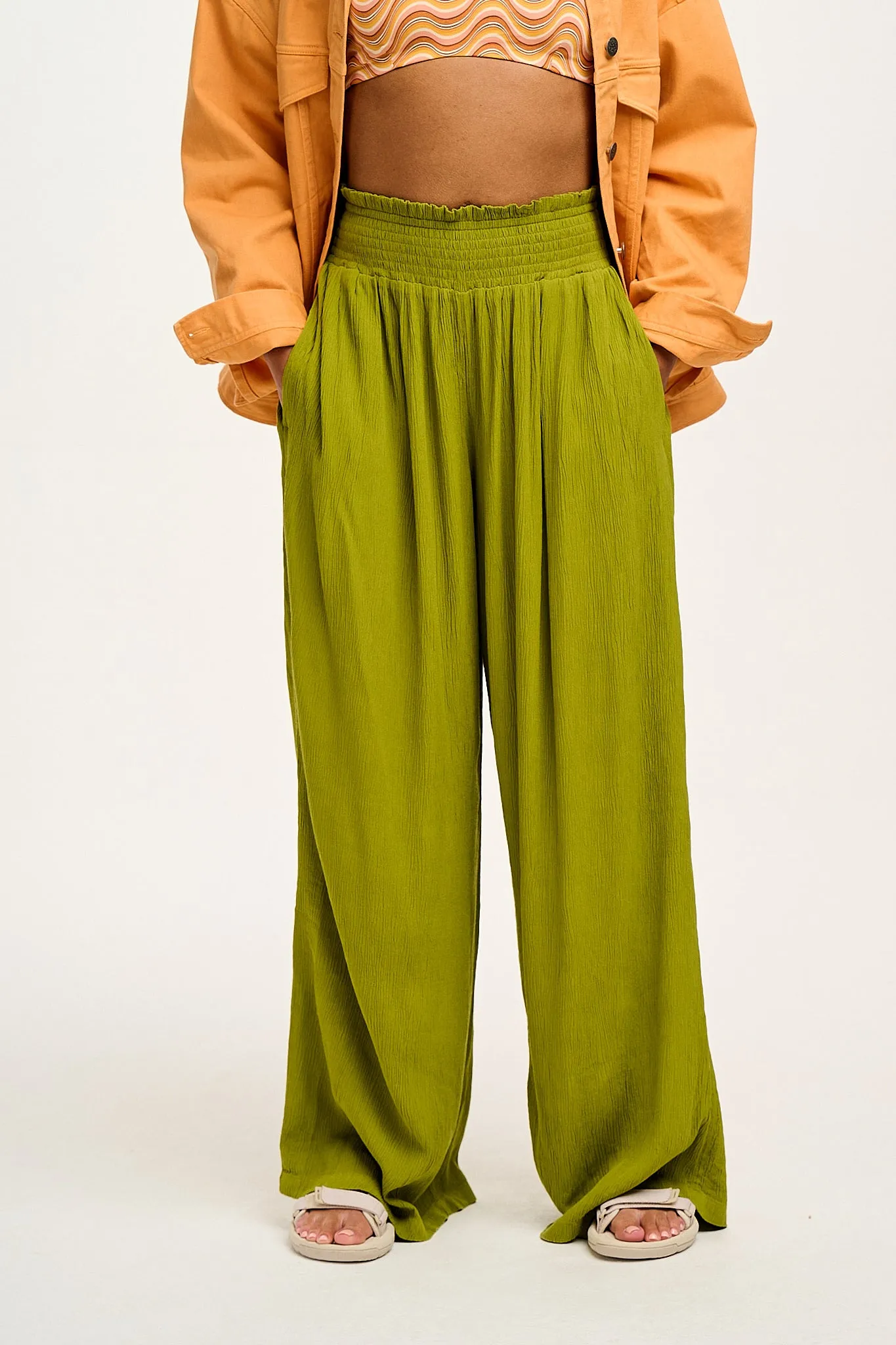Jody - Tencel Trousers in Olive Green sold by Lucy & Yak product image thumbnail 4