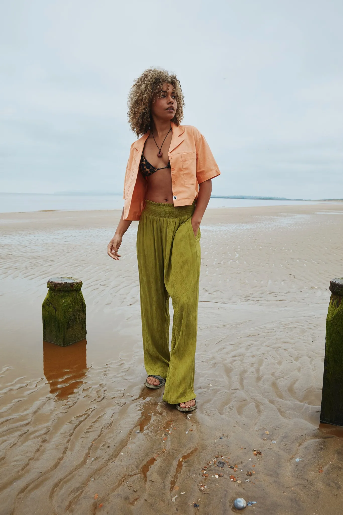 Jody - Tencel Trousers in Olive Green sold by Lucy & Yak product image thumbnail 2