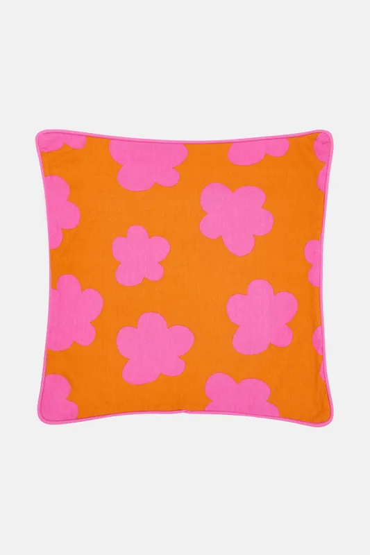 Cushion Cover: DEADSTOCK FABRIC - Orange Tammy Pink sold by Lucy & Yak