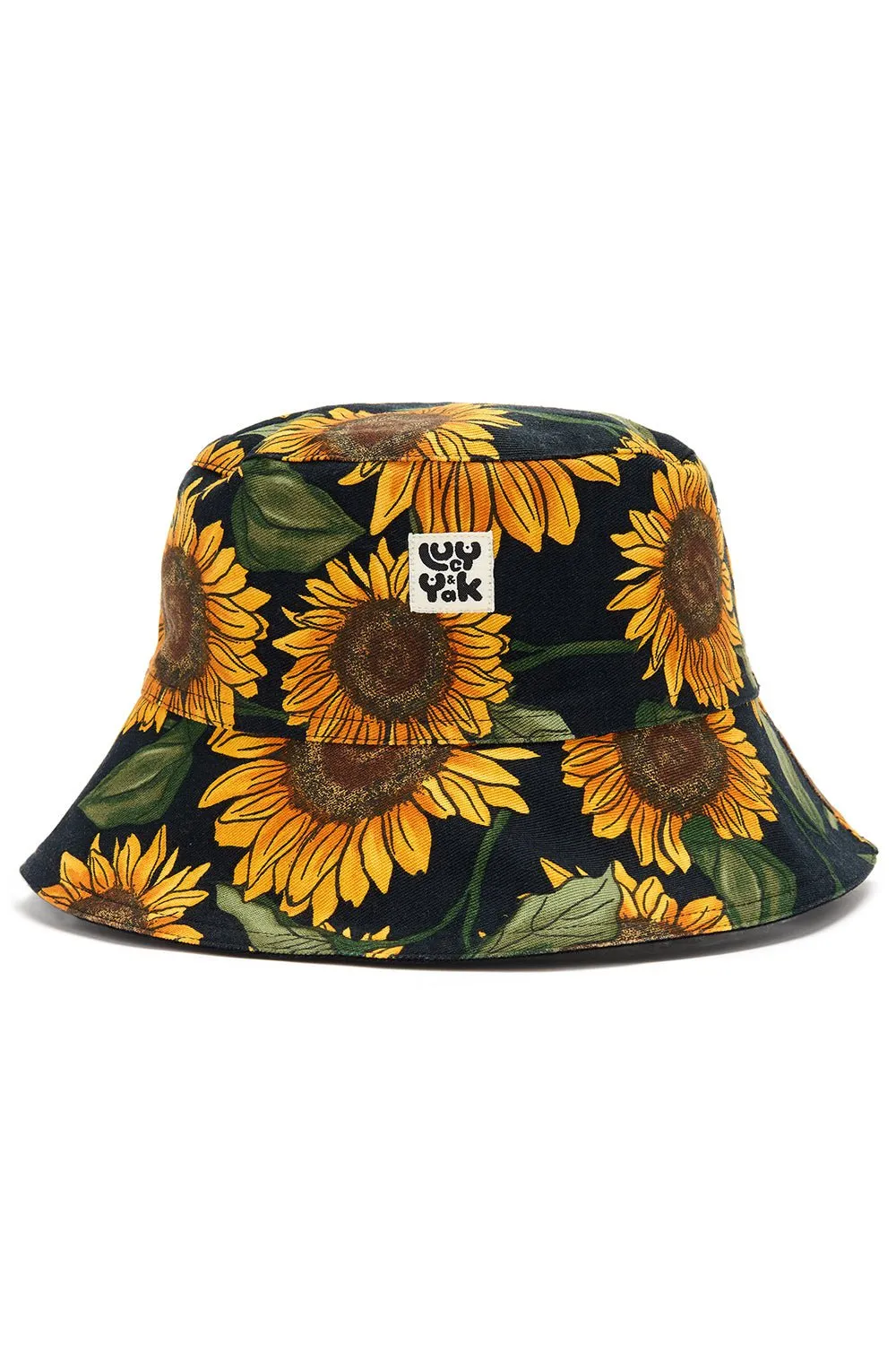 Travis - Reversible Cotton Bucket Hat in Sunflower Print & Black sold by Lucy & Yak product image thumbnail 2