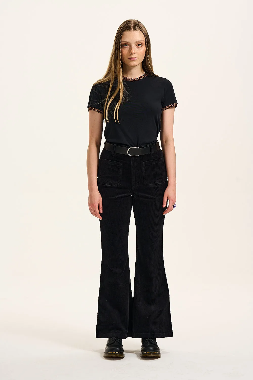 Maya - Cotton Tee in Black Leopard Print sold by Lucy & Yak product image thumbnail 5