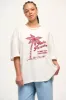 Benny - Oversized Cotton Tee in Palm Paradise Print sold by Lucy & Yak