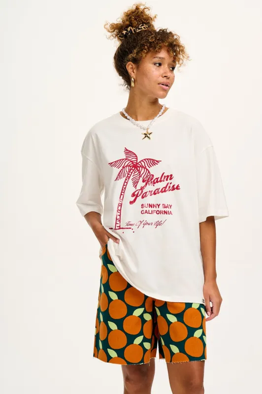 Benny - Oversized Cotton Tee in Palm Paradise Print sold by Lucy & Yak