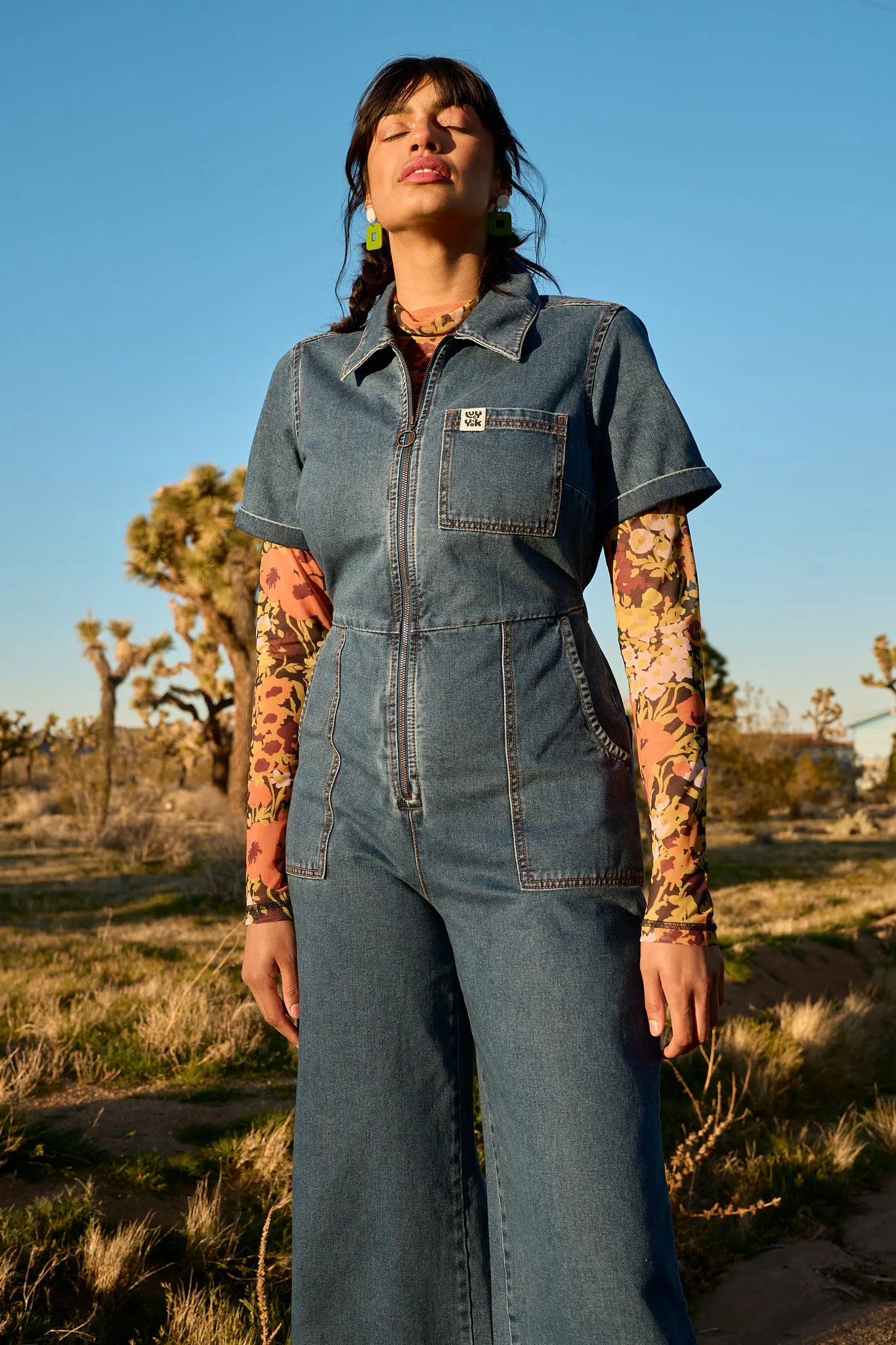 Ragan - Denim Jumpsuit in Mid Wash Blue sold by Lucy & Yak product image thumbnail 4