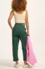 Addison - Cotton Jeans in Posy Green sold by Lucy & Yak