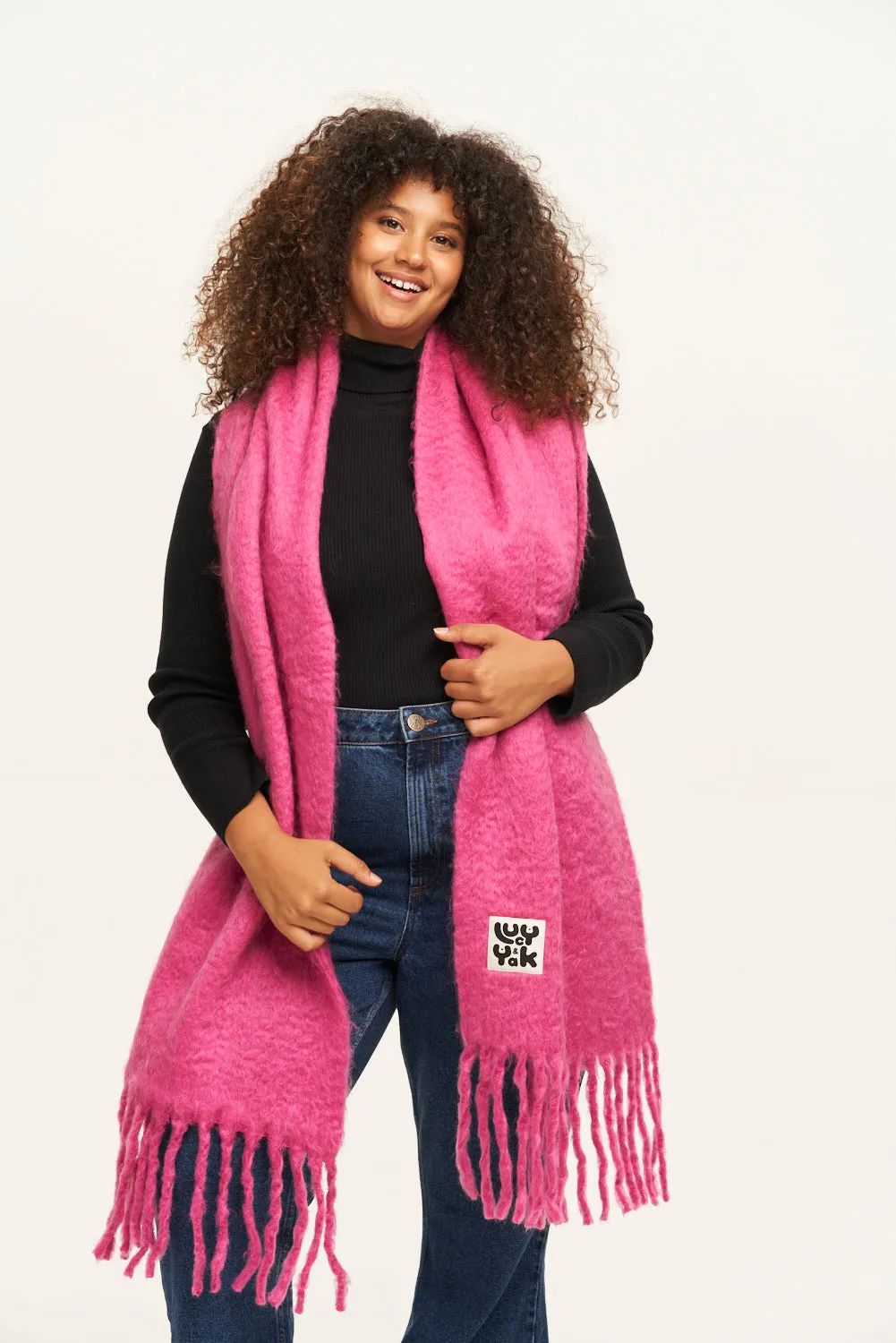 Rowan - Super Soft Scarf in Power Pink sold by Lucy & Yak product image thumbnail 3