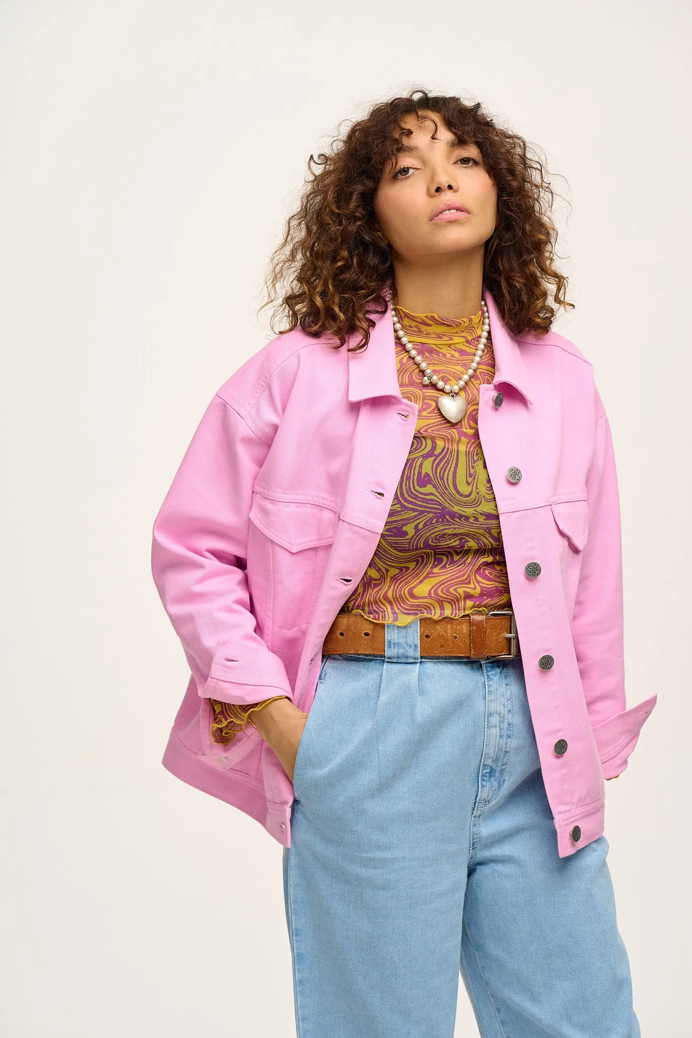 Callaway - Trucker Cotton Jacket in Pastel Lavender sold by Lucy & Yak product image thumbnail 5