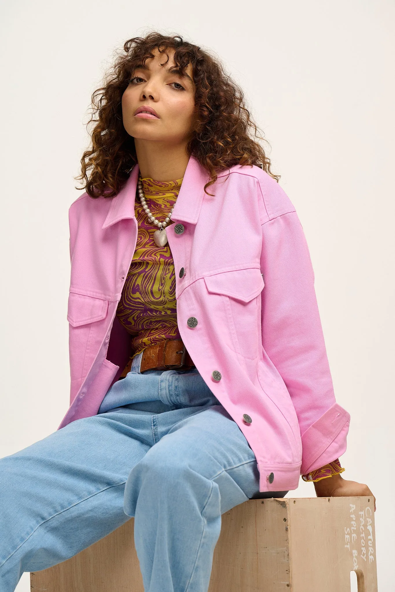 Callaway - Trucker Cotton Jacket in Pastel Lavender sold by Lucy & Yak product image thumbnail 3