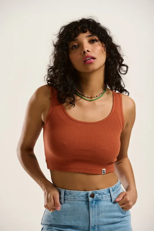 Josy - Vest Top in Terracotta sold by Lucy & Yak