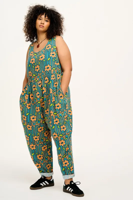 Bowie - Sleeveless Cotton Jumpsuit in Edie Floral sold by Lucy & Yak